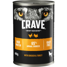 Crave 400 g Kana & Kalkkuna koiran ruoka