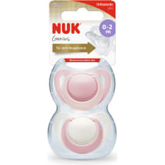 NUK Genius 0-2 kk 2 kpl silikoni huvitutti