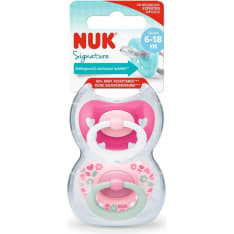 NUK Signature 6-18 kk 2 kpl silikoni huvitutti