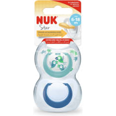 NUK Star 6-18 kk 2 kpl latex huvitutti