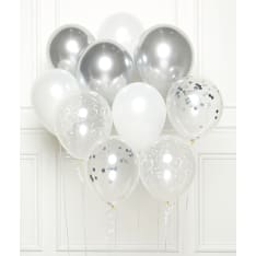 Ilmapalloasetelmapakkaus hopean sävyt 10 palloa