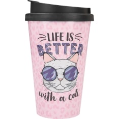 Depesche Life is Better with a Cat 3,5dl Take Away-muki