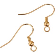 Fish hook ear wire, 15x25mm, 10st/bag, nickel free