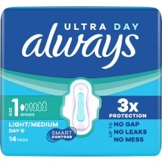 Always Ultra Day Normal 1 14pcs with sanitary napkin wings