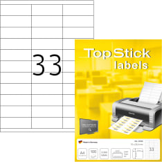 Top Stick A4 33-part printing label 70x25.4mm 100 sheets