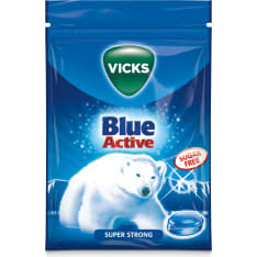 Vicks Blue Active Super Strong 72 g sokeriton kurkkupastilli