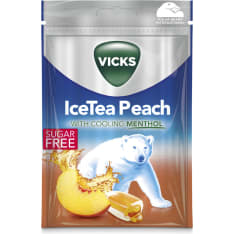 Vicks IceTea Peach 72 g kurkkupastilli