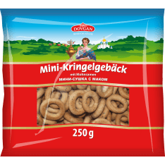 Dovga 250g vanilla-flavored mini pretzels with poppy seeds