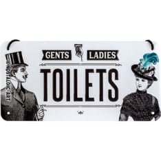 Nostalgic-Art  (ripustusnarulla) 10x20 Gents & Ladies Toilets Metallikilpi