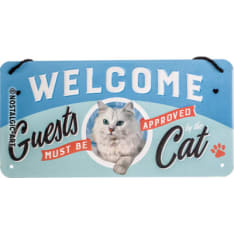 Nostalgic-Art  (ripustusnarulla) 10x20 Welcome Guests must be approved Cat Metallikilpi