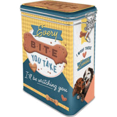 Nostalgic Art Every Bite You Take Dog Treats storage jar with clip
