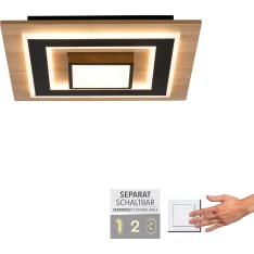 JustLight Tola Led 40x40cm puu/mattamusta plafondi