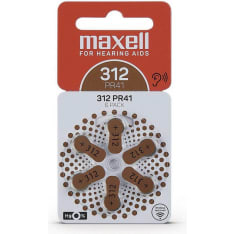 Maxell 312 for hearing aids, 6-pack
