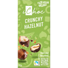 iChoc Organic Crunchy Hazelnut 80g chocolate