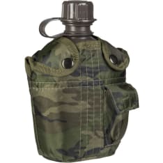 Mil-Tec 1L kenttäpullo camo kuljetuspussilla