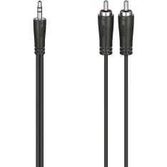 Hama Cable Audio 3.5-2x RCA Black 0.75m
