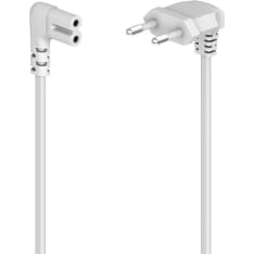 Hama Power Cable Angled Euro Plug White 3.0m