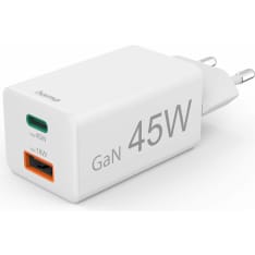 Hama 1x USB-C 1x USB-A GaN 45W White laturi