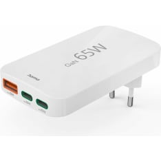 Hama 2x USB-C 1x USB-A Flat PD 65W White laturi