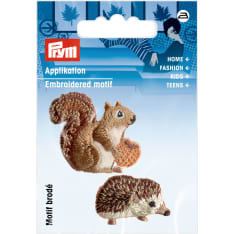 Prym Squirrel and hedgehog iron-on badge