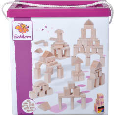 Eichhorn Natural Wooden Blocks 100-osainen puupalikat rakennussarja