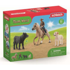 Schleich Farm World 42578 Lännenseikkailu ratsailla