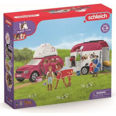 Schleich Horse Club Seikkailu autolla ja hevostenkuljetusvaunulla