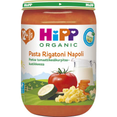 HiPP 220g luomu pastaa tomaatti-kesäkurpitsakastikkeessa 12kk