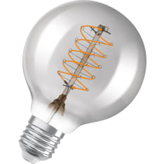 Osram Vintage 1906 Globe 80 E27 360lm 1800K 2kpl filament himmennettävä led lamppu