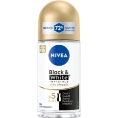 NIVEA 50ml Black & White Invisible Silky Smooth Deo Roll-on -antiperspirant