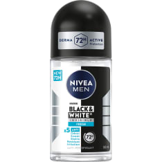 NIVEA MEN 50ml Black & White Invisible Fresh Deo Roll-On -antiperspirant