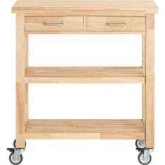 SoBuy FKW24-II-N 80x40x90cm rubberwood kitchen trolley, natural
