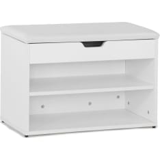 SoBuy FSR25-W shoe storage bench with padded seat