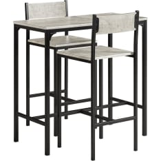 SoBuy OGT03-HG bar table and 2 bar stools dining set
