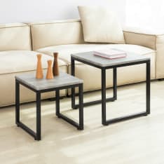 SoBuy FBT42-HG betonikuvio sarjapöytä 2 kpl