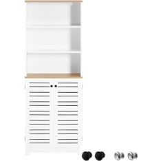 SoBuy BZR44-W korkea kylpyhuonekaappi