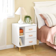 SoBuy FBT95-W bedside table with 3 drawers