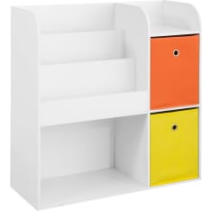 SoBuy KMB37-W children's bookcase with storage bench