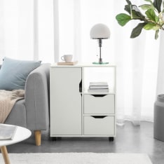 SoBuy valkoinen pyörällinen lipasto