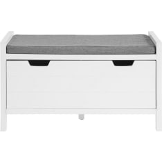 SoBuy FSR97-W shoe storage bench with cushion