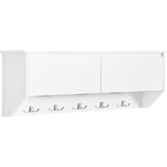 SoBuy FHK24-W white wall-mounted coat rack with shelf