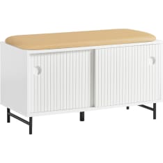 SoBuy FSR116-W white shoe bench with shoe cabinet