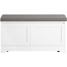 SoBuy FSR136-W shoe cabinet bench with cat house