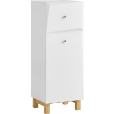SoBuy BZR93-W bathroom cabinet with laundry basket