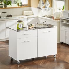 SoBuy FKW117-W kitchen island on wheels