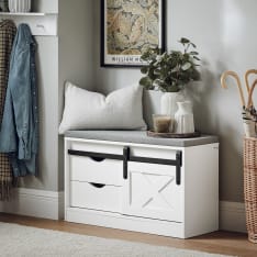 SoBuy FSR153-W kenkäpenkki liukuovilla
