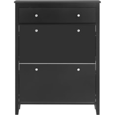 SoBuy FSR89-SCH shoe cabinet with 2 flap doors