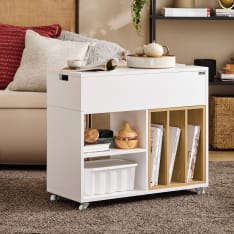 SoBuy FBT134-W pyörällinen sivupöytä arkistokaappi