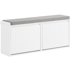 SoBuy FSR98-XL-W shoe storage bench with seat cushion