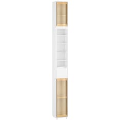 SoBuy BZR34-BW 20x20x180 cm kapea kylpyhuonekaappi bambuovilla